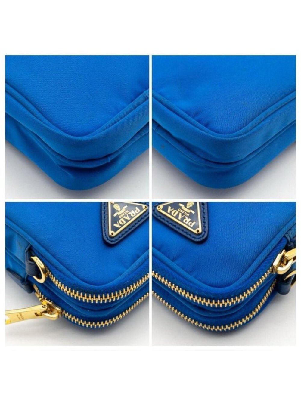 Prada Tessuto Nylon Smartphone Shoulder Bag Triangle Logo Blue - Picture 8 of 10